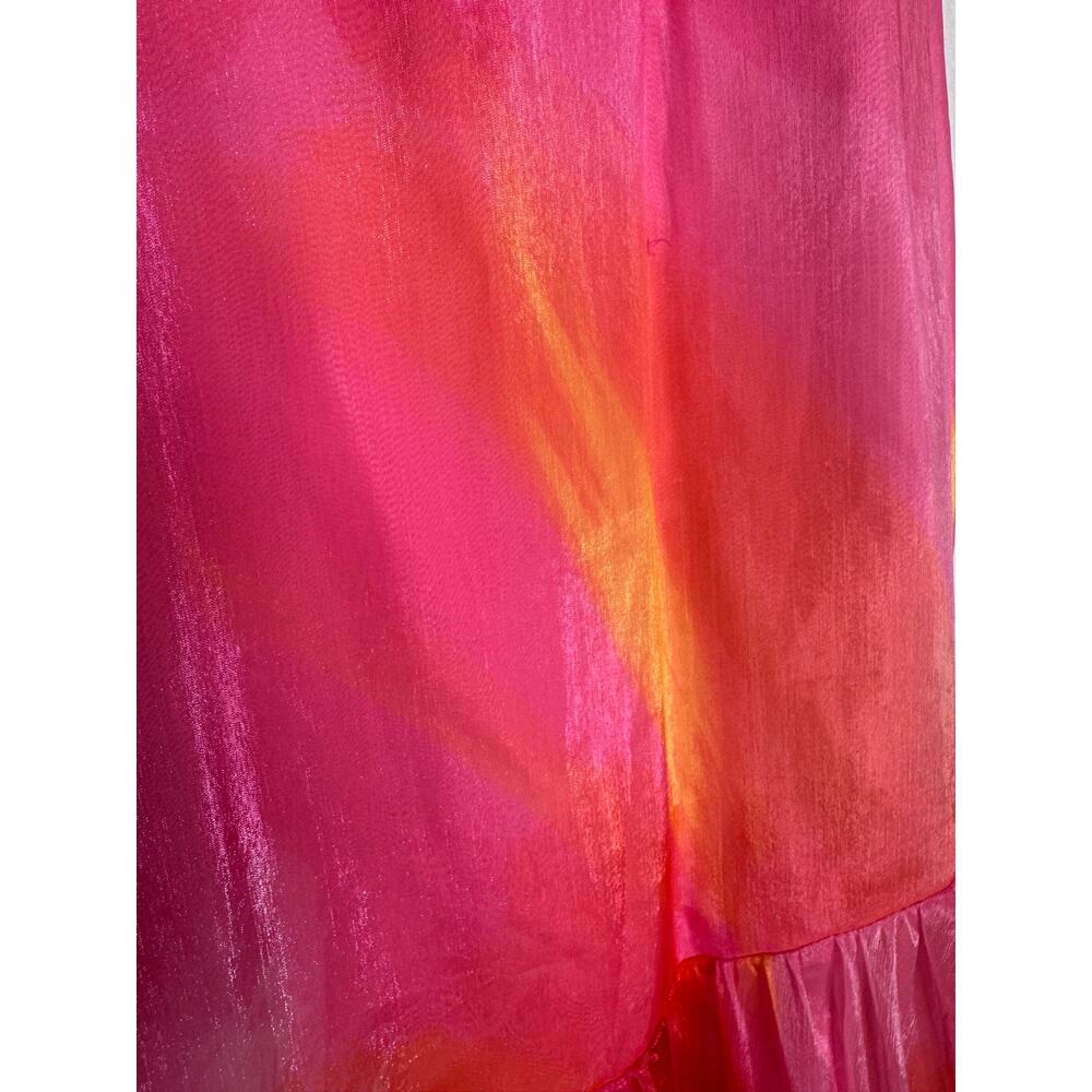 Hutch Anthropologie Watercolor Wrap Maxi Dress Pink Coral Yellow Small NWT - Picture 16 of 16